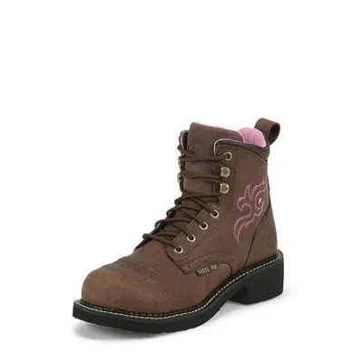 WKL991/GY991  WOMEN'S KATERINA STEEL TOE JUSTIN WORK BOOTS