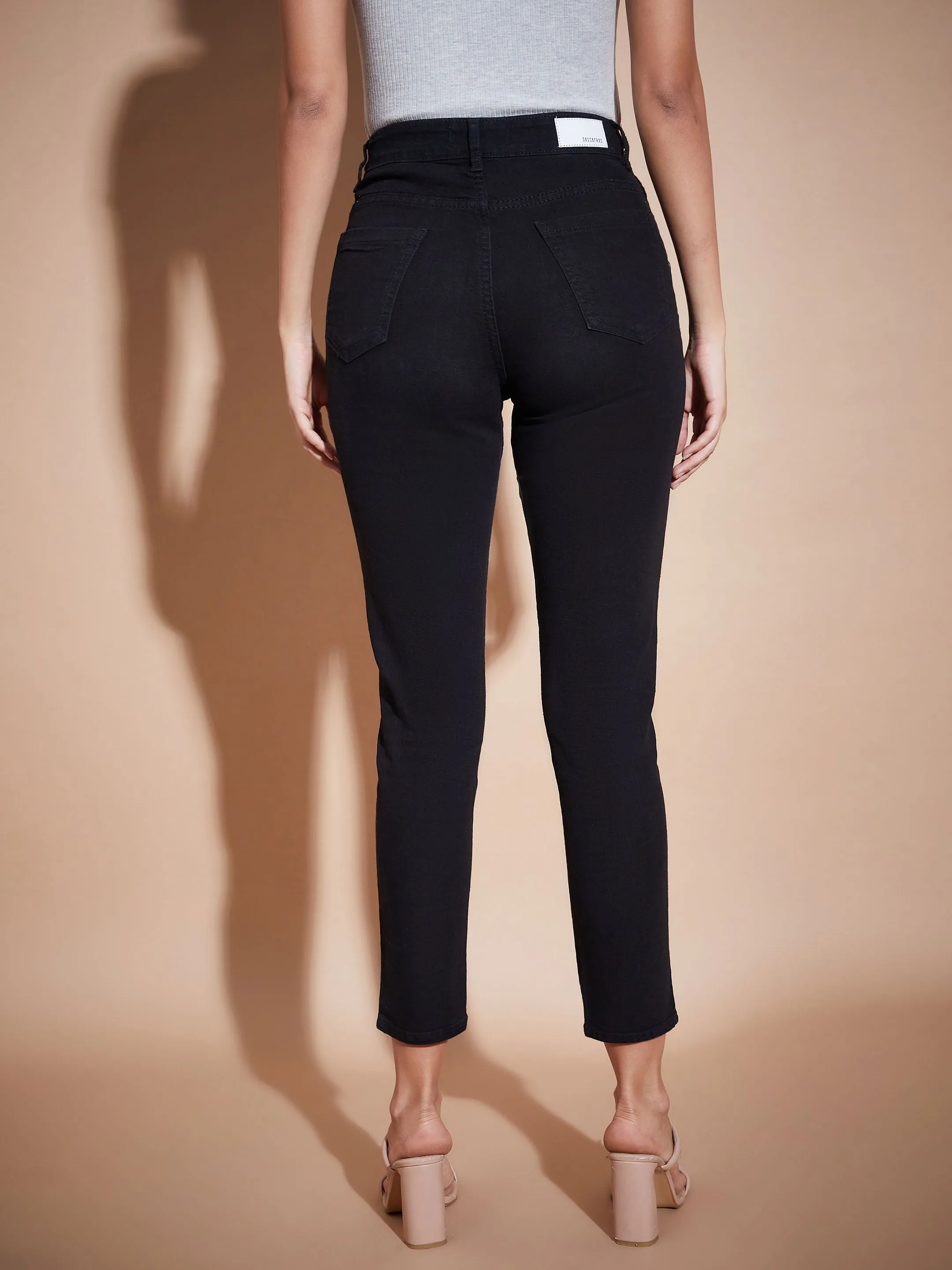 Women Black Denim Premium Relax Jeans