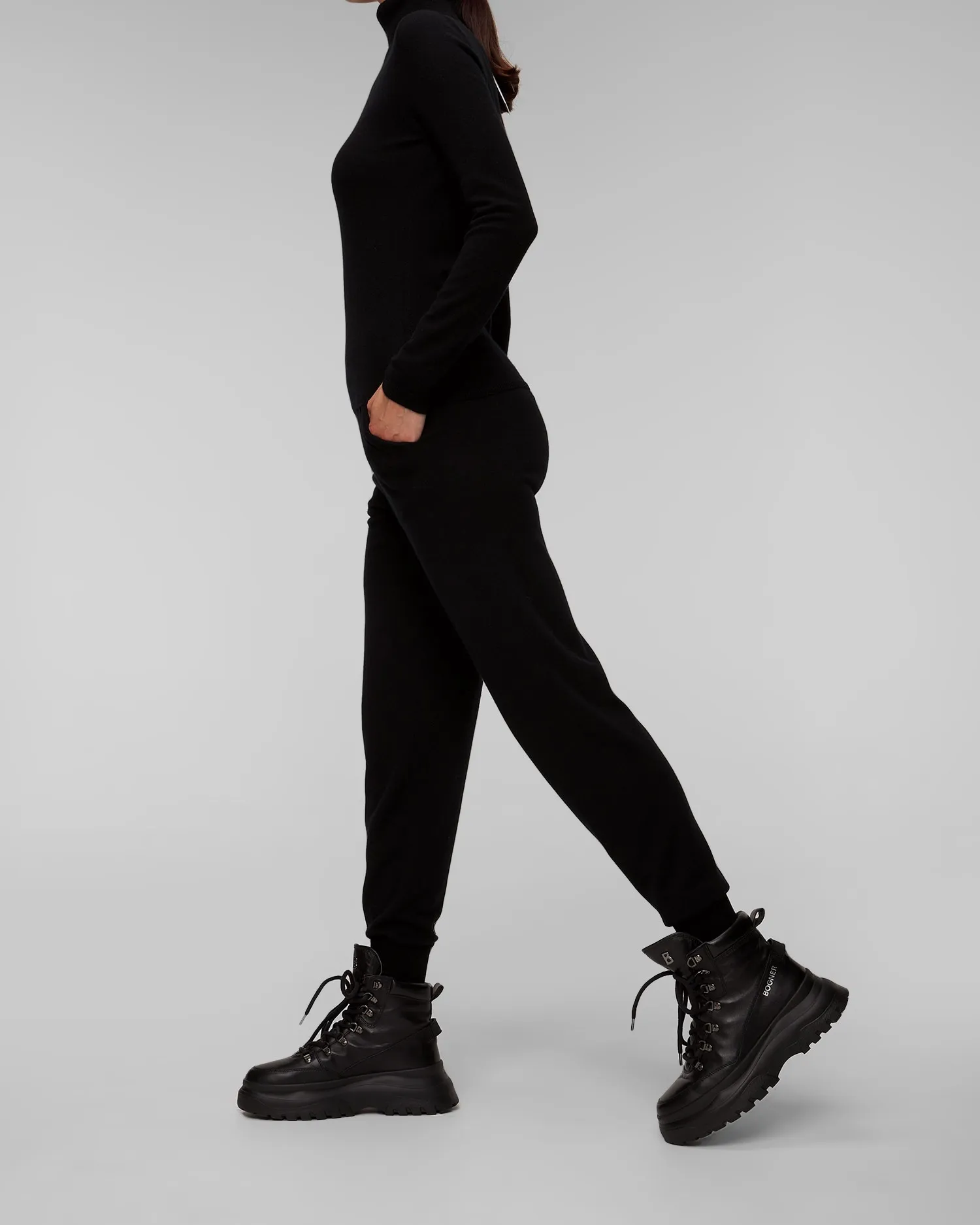 Women's black cashmere trousers Allude 11117-90