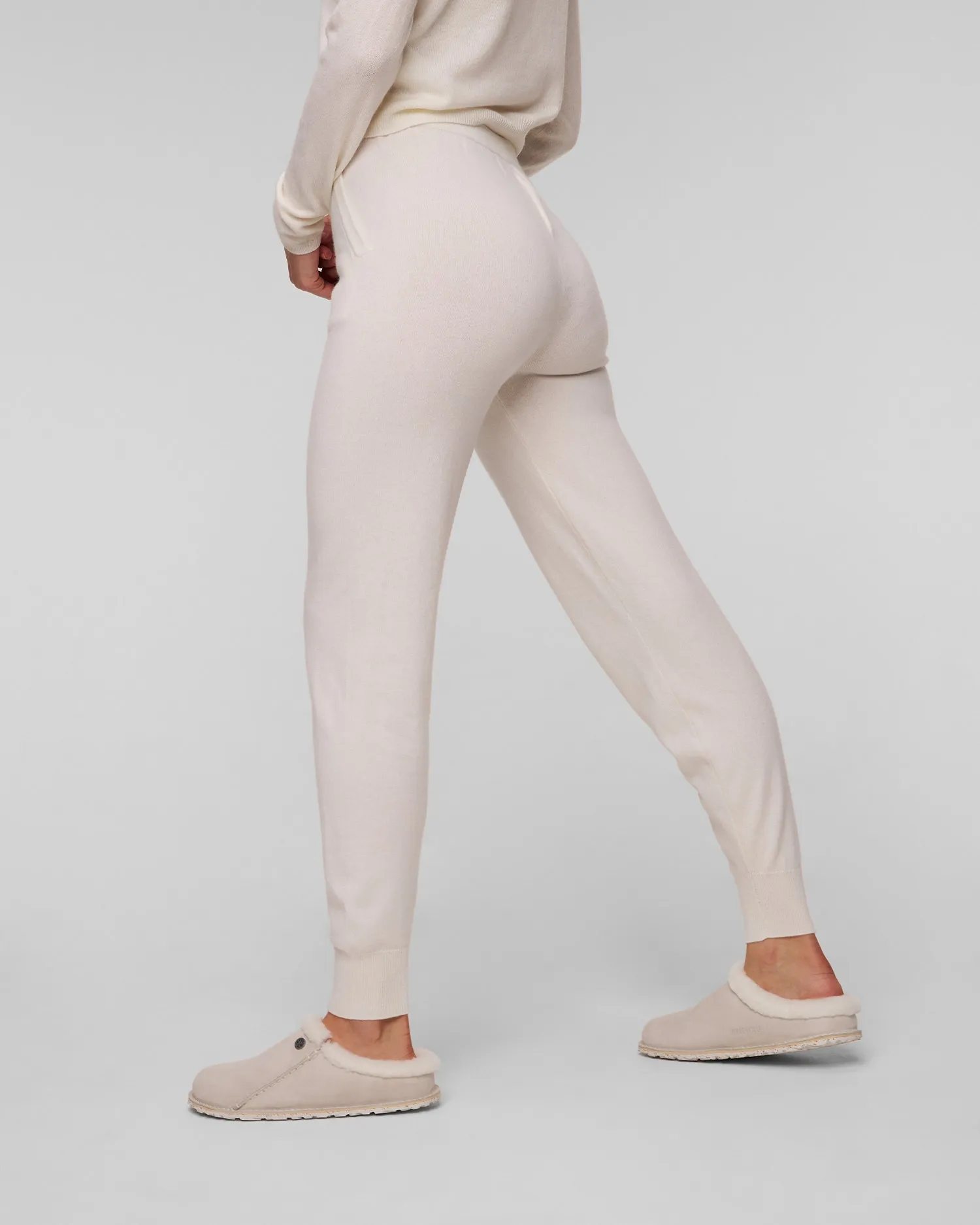 Women's white cashmere trousers Allude 11117-40