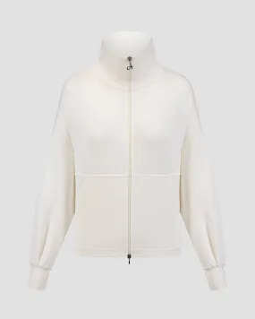 Women's white zip-up sweatshirt Deha D12013-18001