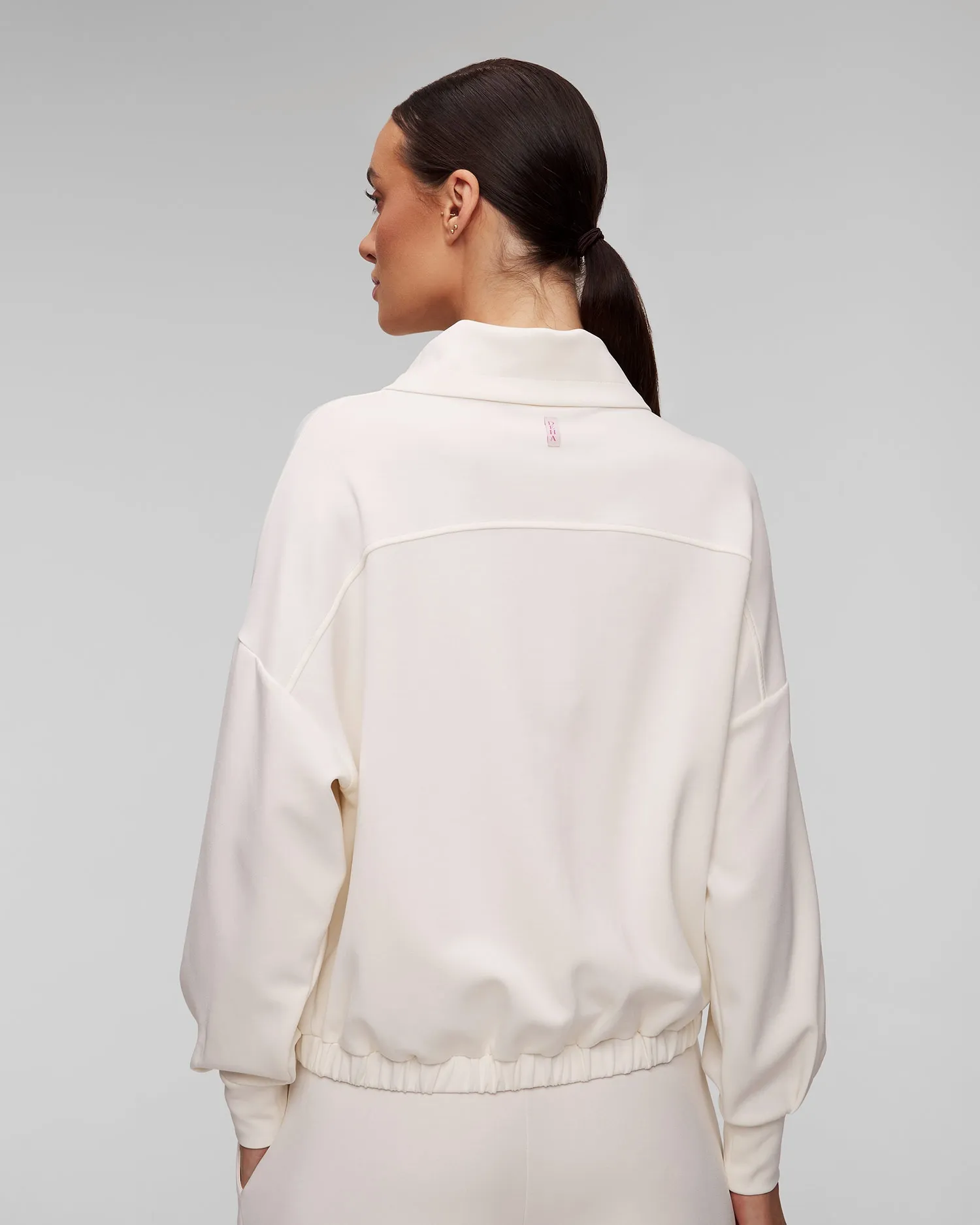 Women's white zip-up sweatshirt Deha D12013-18001