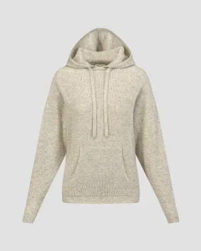 Women's woolen cashmere sweater with a hood Allude 17100-81