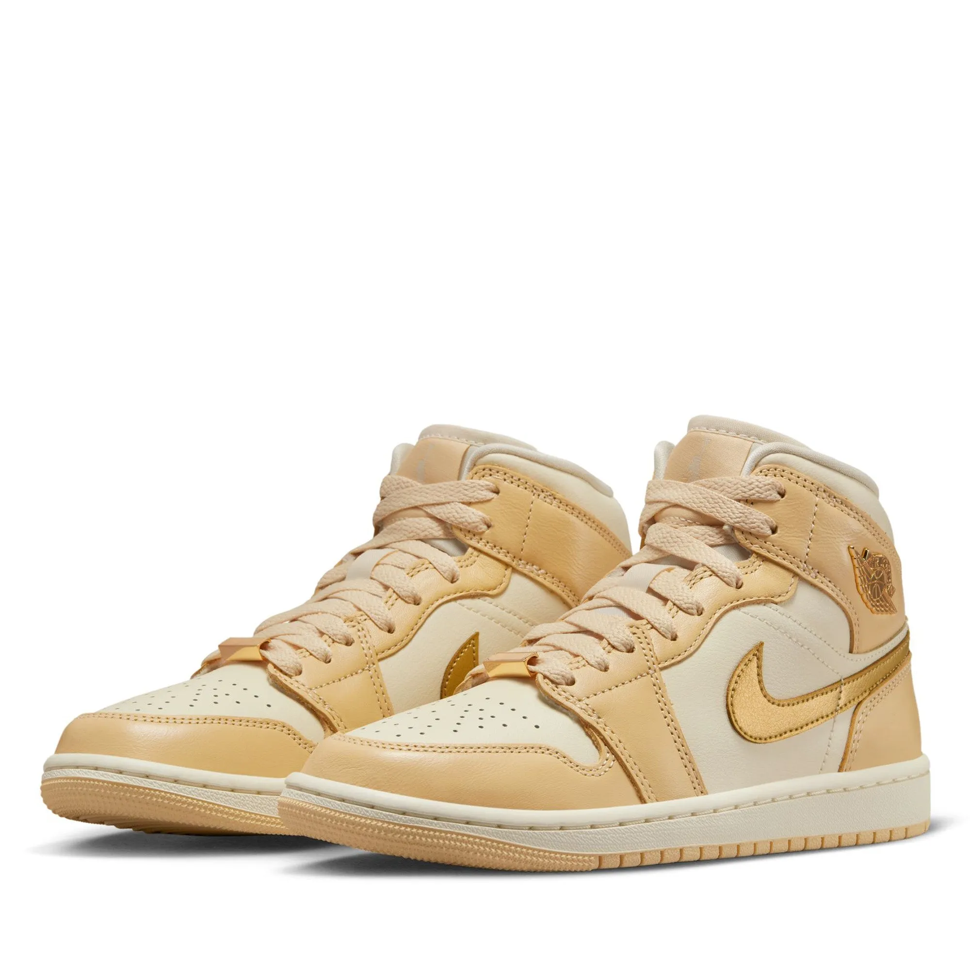 Women's Air Jordan 1 Mid SE - Pale Vanilla/Metallic Gold