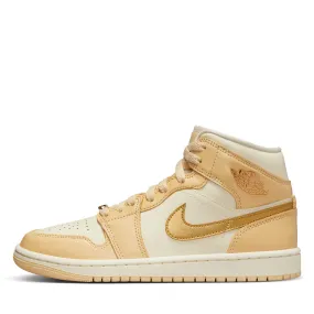 Women's Air Jordan 1 Mid SE - Pale Vanilla/Metallic Gold