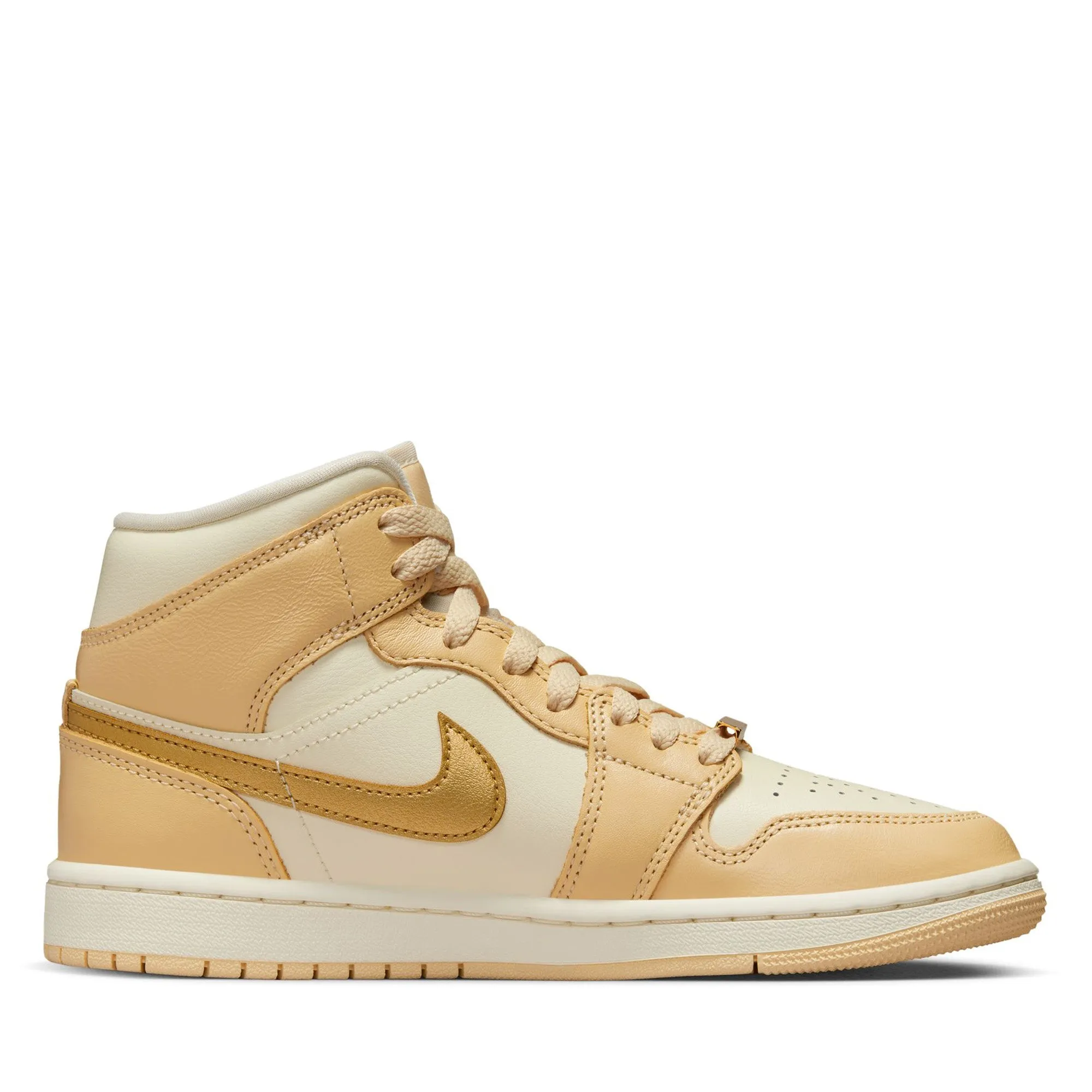 Women's Air Jordan 1 Mid SE - Pale Vanilla/Metallic Gold