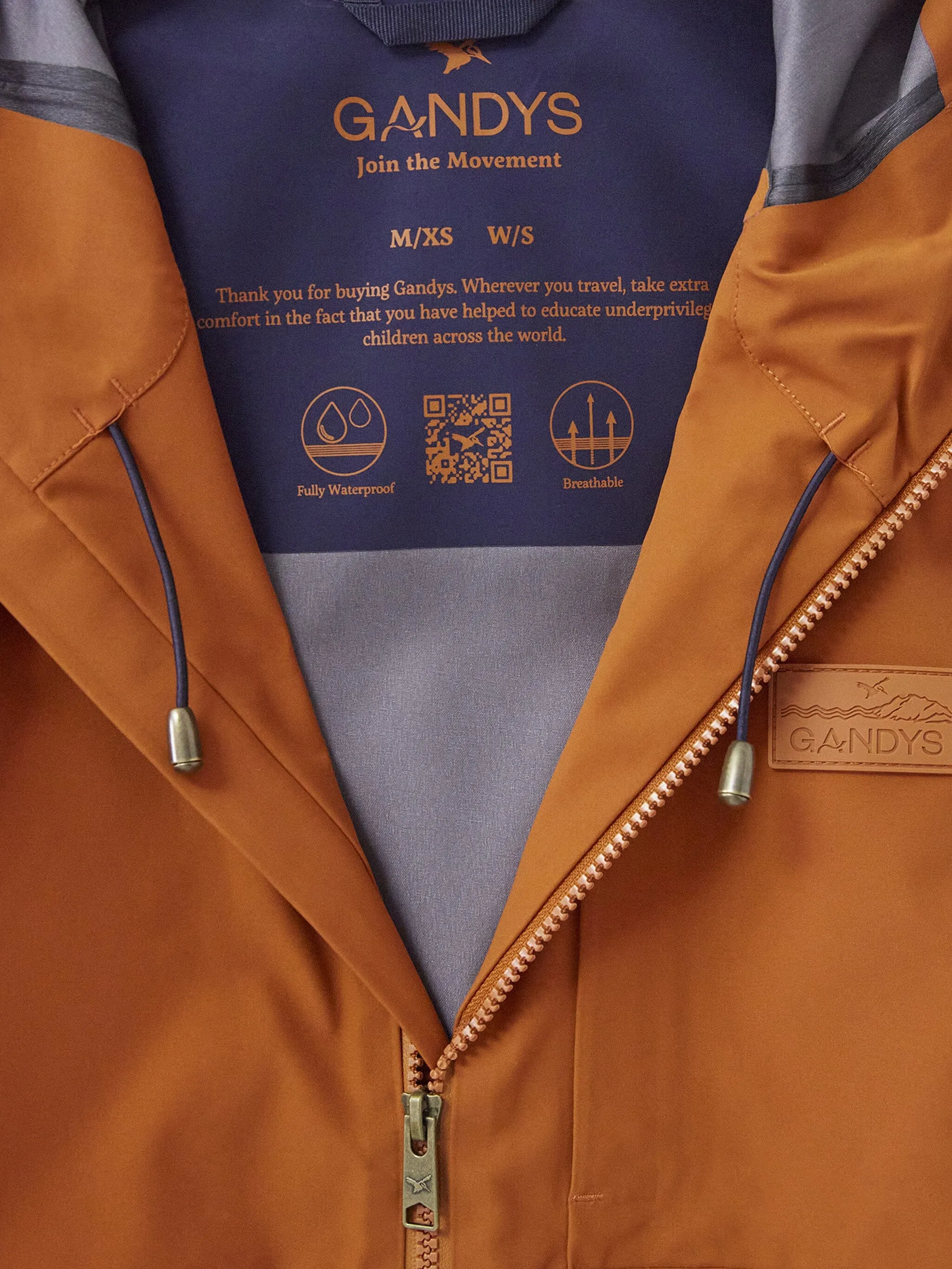 Women's Burnt Orange Bergen Waterproof Jacket