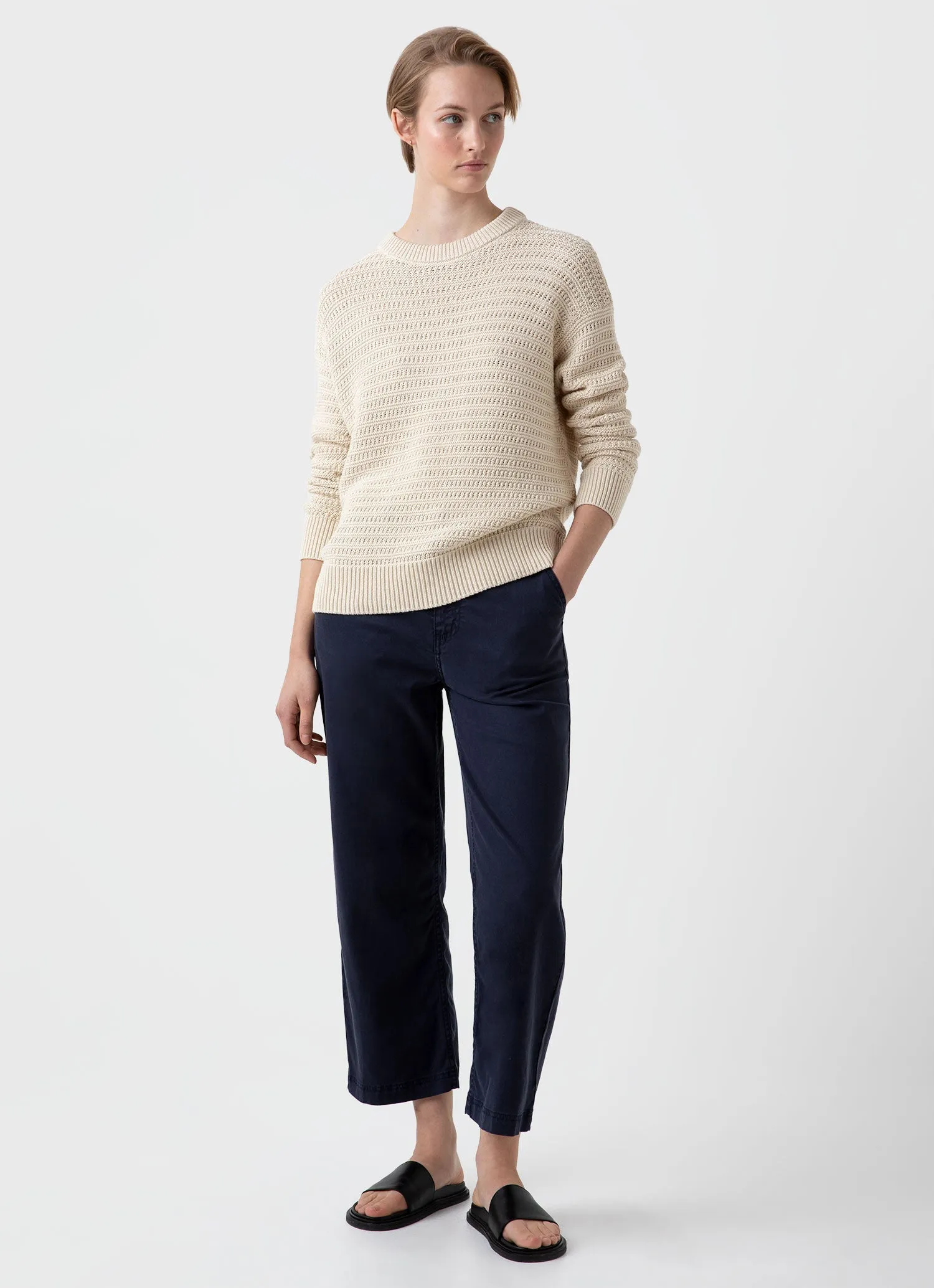 Women's Chunky Textured Jumper in Ecru