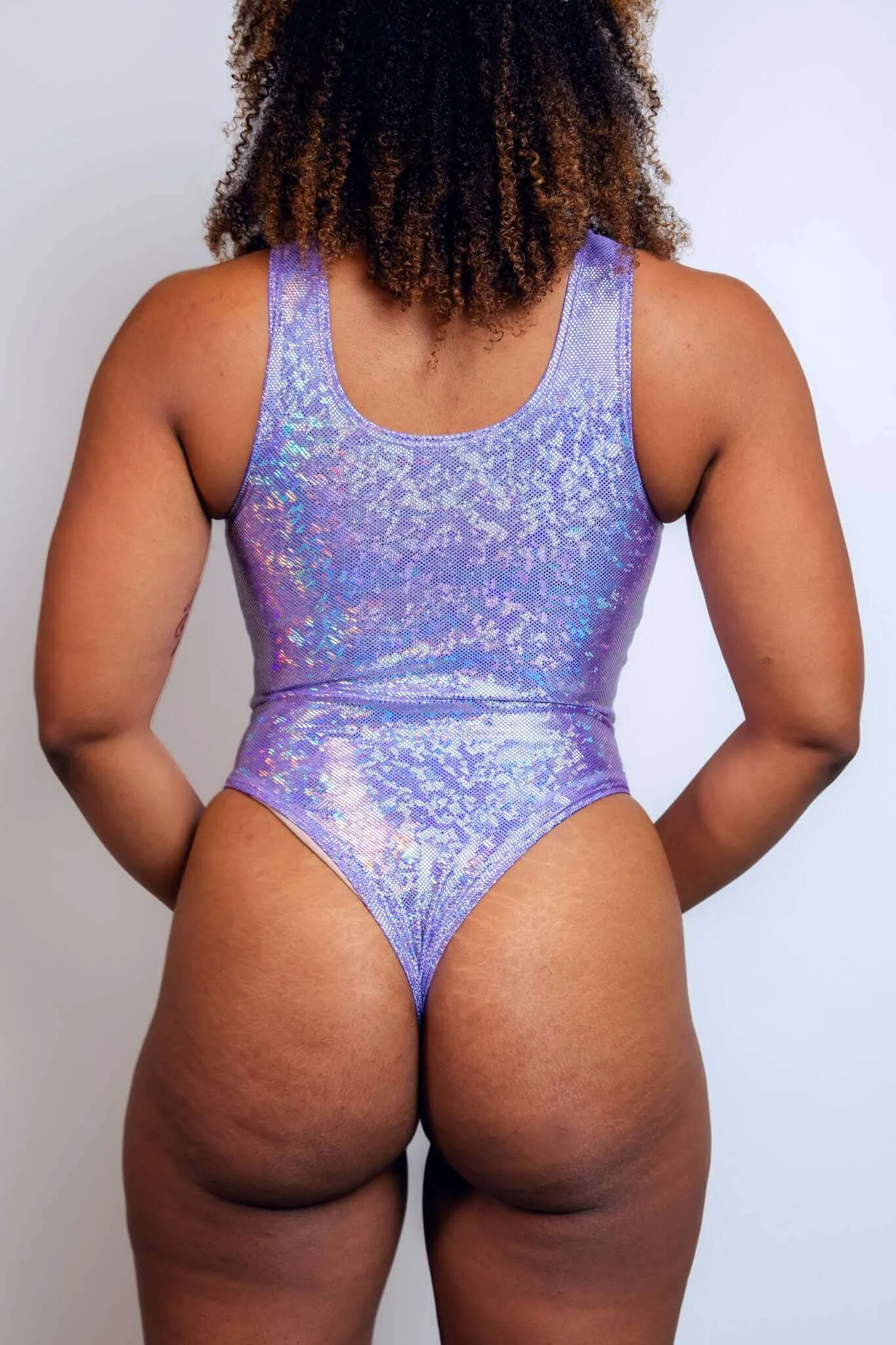 Women's Lavender Holo Keyhole Bodysuit