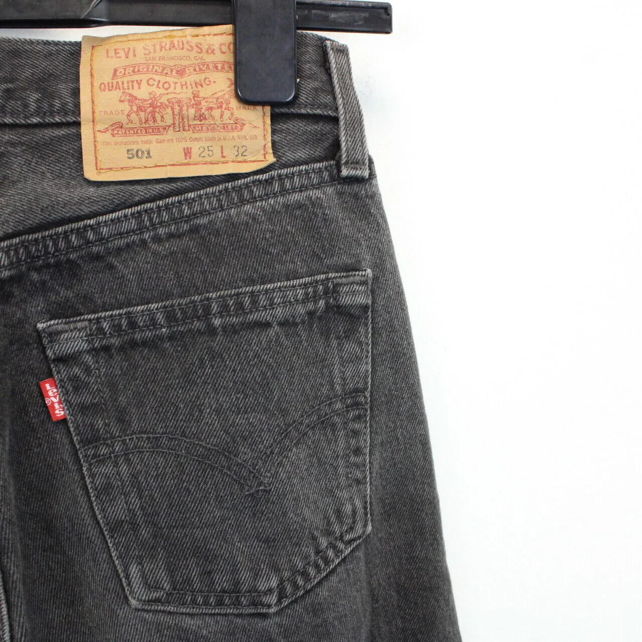 Womens LEVIS 501 Jeans Grey Charcoal | W26 L32