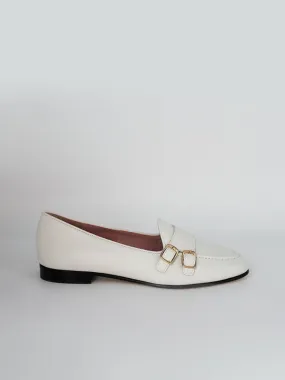 Women's Porcelain Color Gala Two-Buckle Loafers