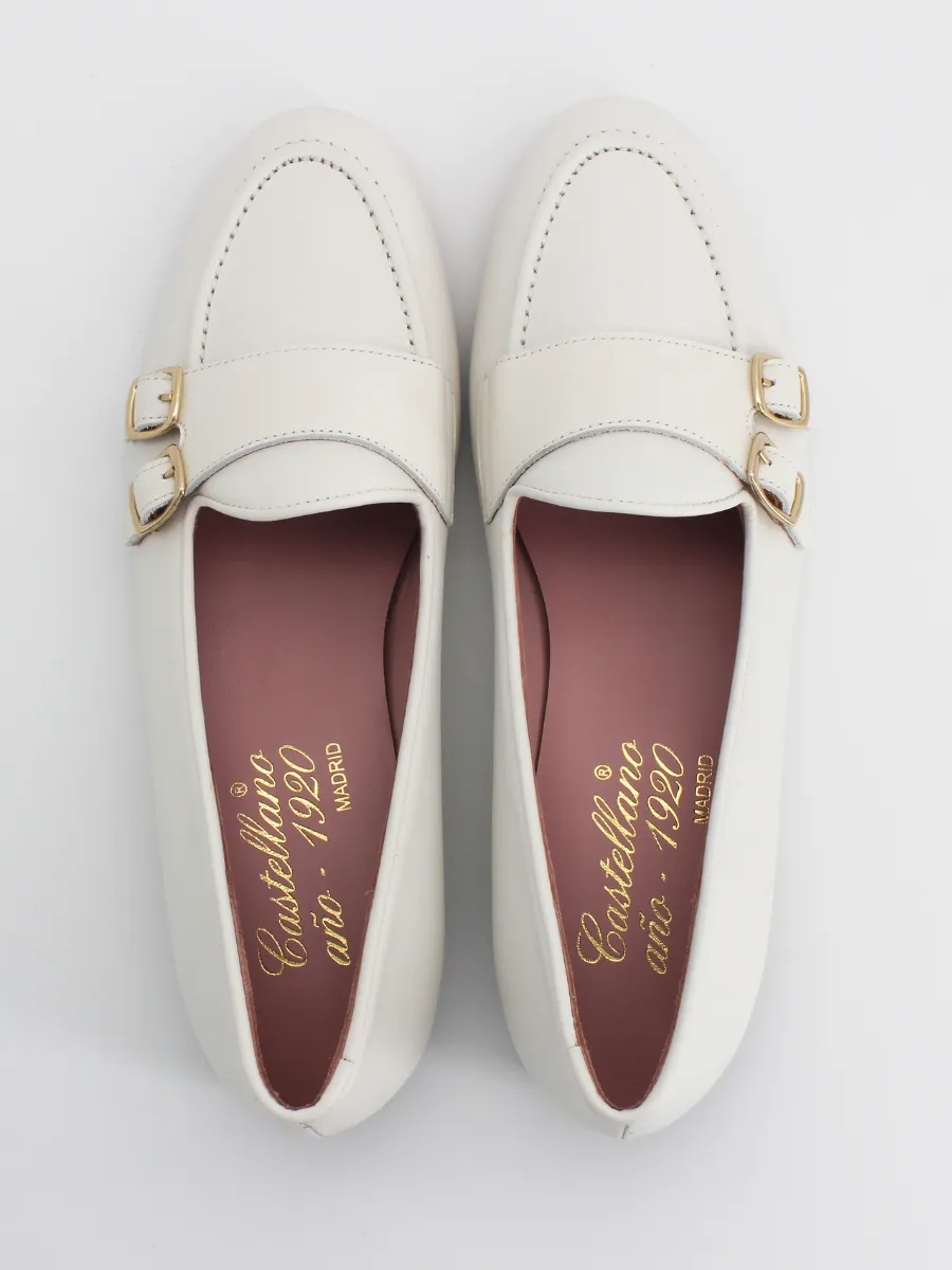 Women's Porcelain Color Gala Two-Buckle Loafers