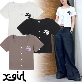 X-girl Casual Street Style Short Sleeves Party Style