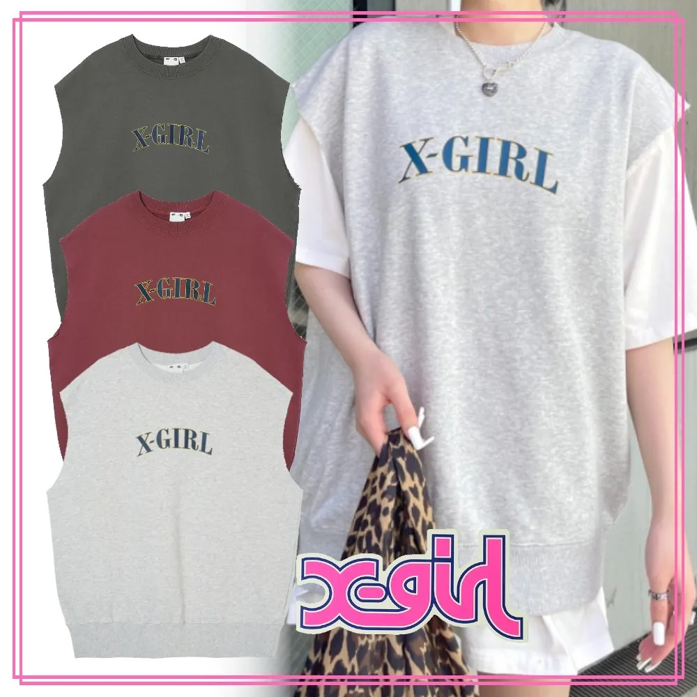 X-girl Crew Neck Cotton Logo Tanks & Camisoles