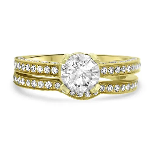 Yellow Gold Diamond Wedding Set