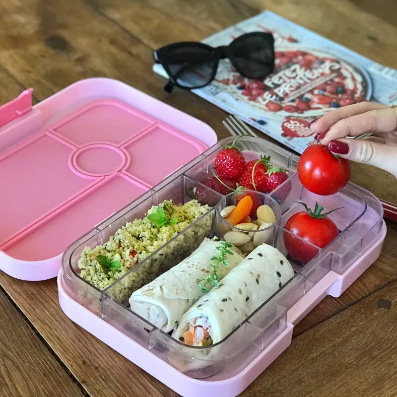 Yumbox Tapas 5C - Capri Pink/Bon Appetit Tray - Healthy Bento Lunch Box for Adults