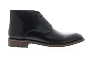 Zanzara Malta Men's Black Leather Mid Top Lace Up Chukka Boots